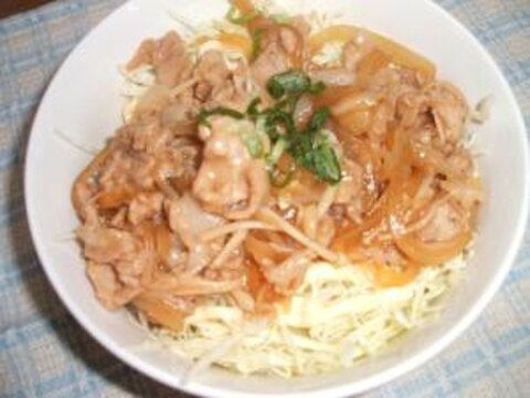 レンジで楽チン　豚丼